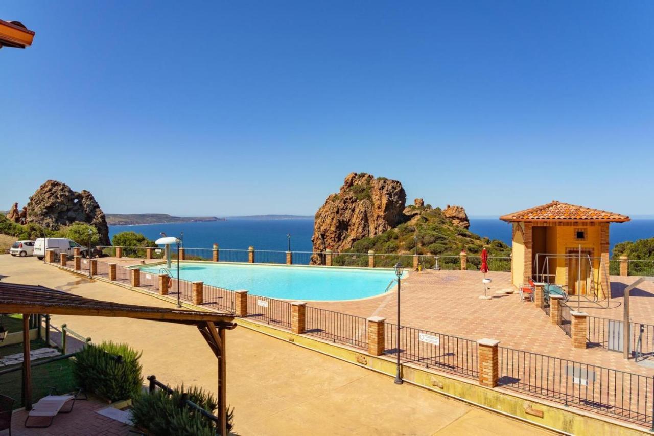 L'Estasi Tanca Piras A Bordo Piscina Con Vista Mare Villa Nebida Bagian luar foto
